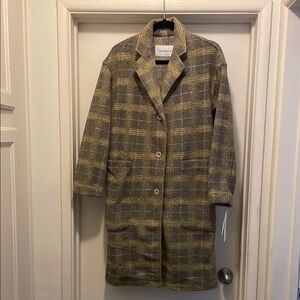 Calvin Klein Plaid Trench Coat 🧥